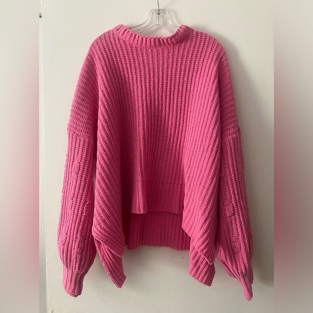 Bubblegum Pink Oversized Cozy Knit Sweater